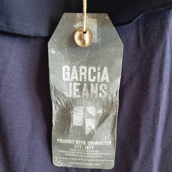 Garcia Jeans One Sleeve Tank Boho Blouse Sheer Frilly Layer Woman Size Large - Picture 9 of 10